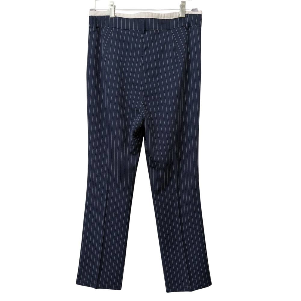 NWOT Navy Pinstripe Straight-Leg Trousers | Size M | Classic Work Pants - Picture 2 of 2